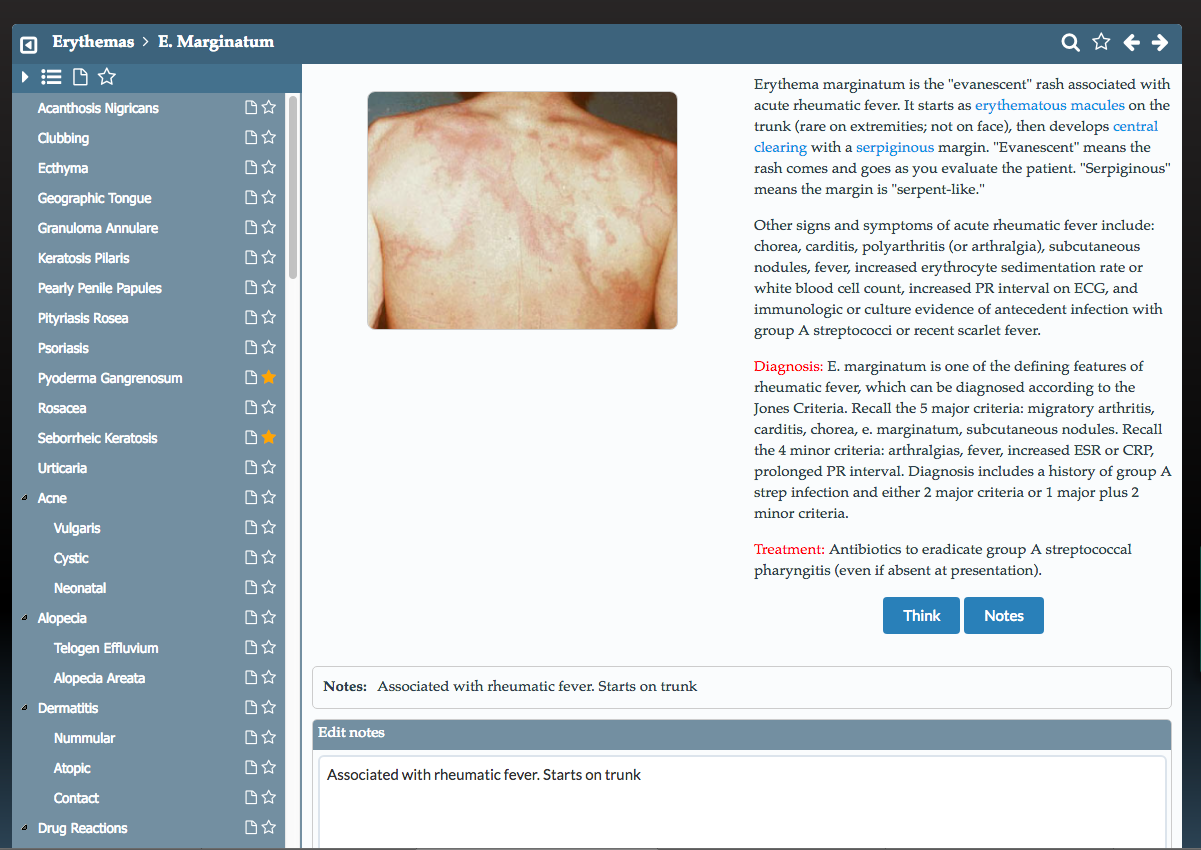 Image with Diagnosis and Treatment overview next to it