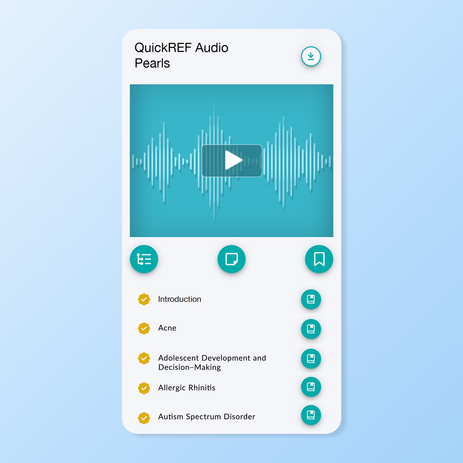 QuickREF for 2025 MOCA-Peds Learning Objectives