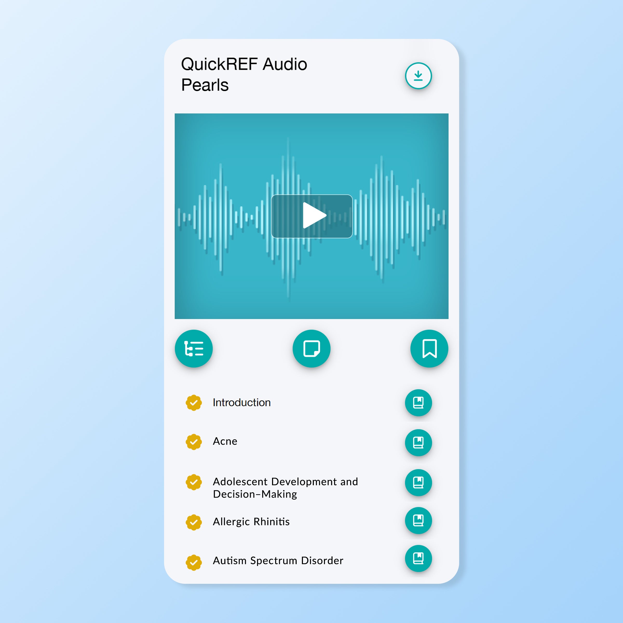 QuickREF for 2025 MOCA-Peds Learning Objectives