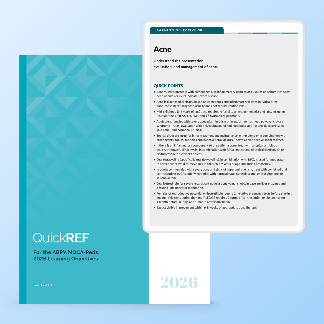 QuickREF for 2025 MOCA-Peds Learning Objectives