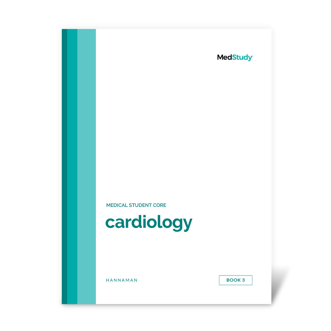 Cardiology book cover with green variant of stripes down the left side