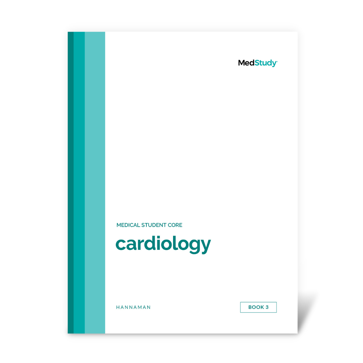 Cardiology book cover with green variant of stripes down the left side