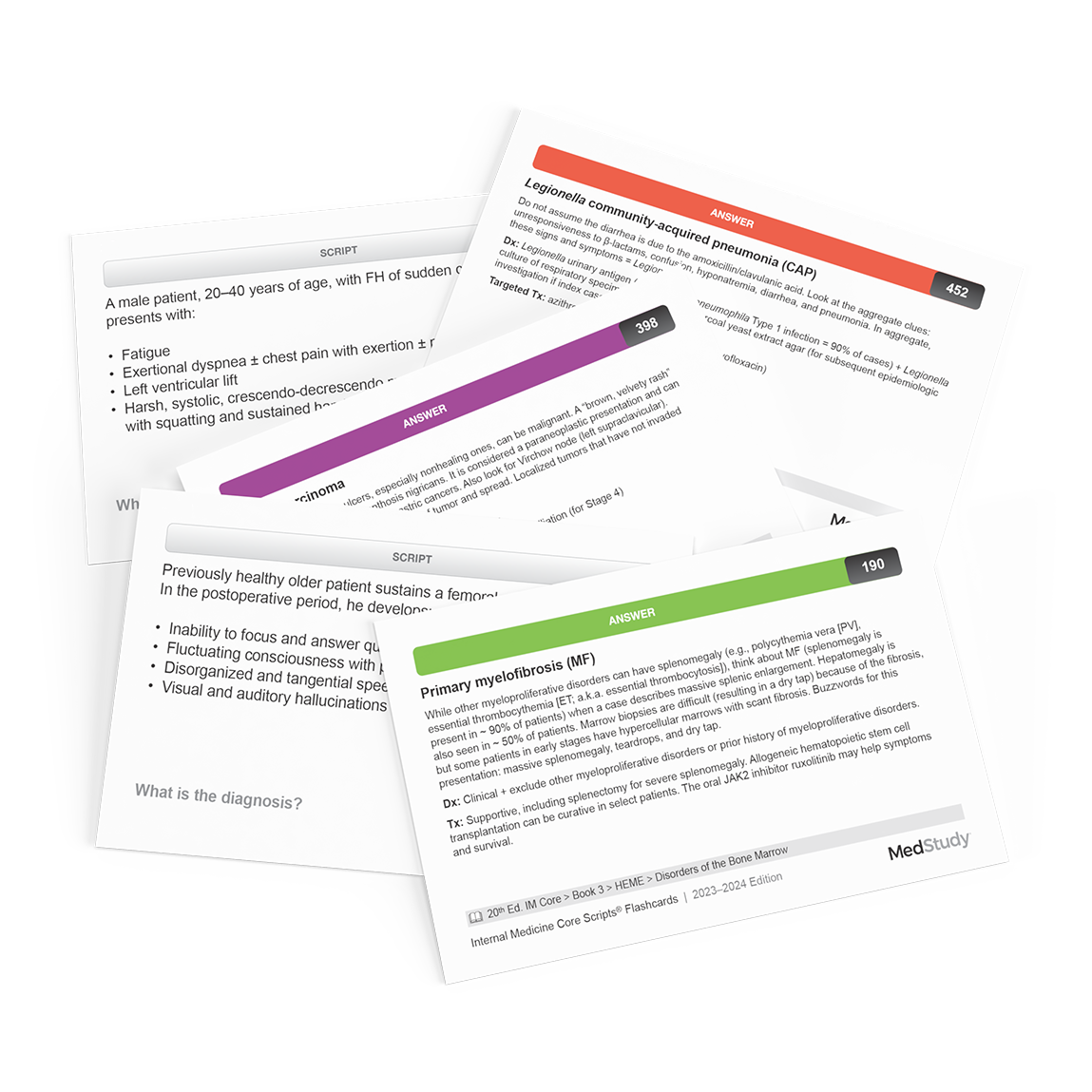 internal medicine printed flashcards