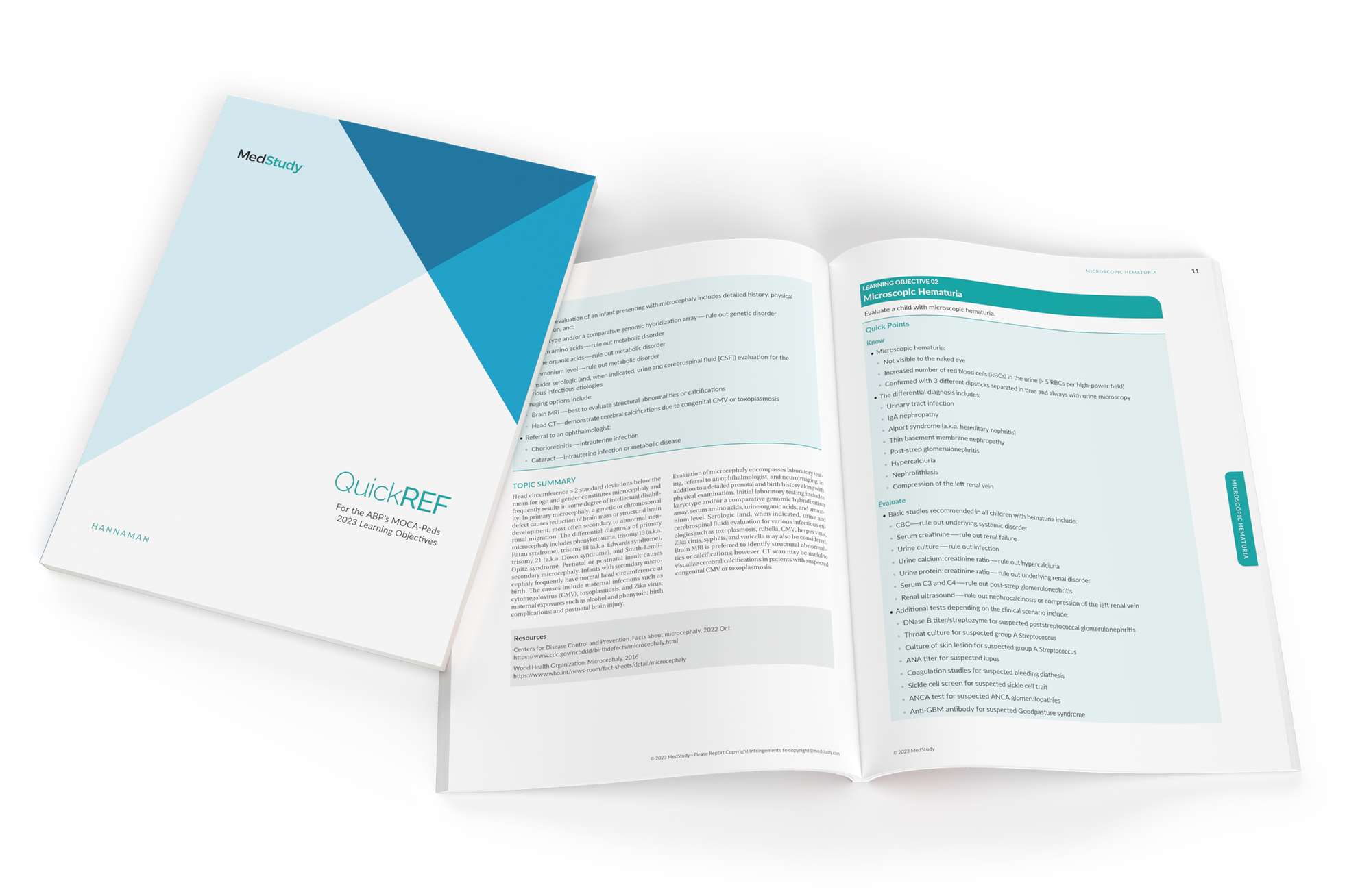 QuickREF for 2023 MOCAPeds Learning Objectives MedStudy